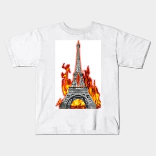 tour eiffel fire Kids T-Shirt